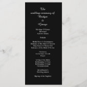 classique élégant menu et programme mariage (Dos)