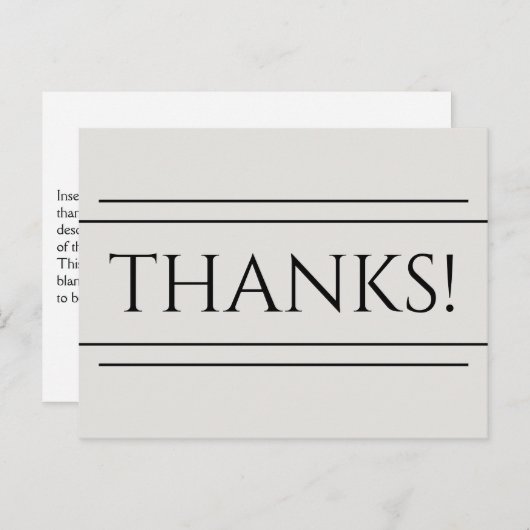 Classique, élégant "MERCI !" Carte postale (Devant / Derrière)