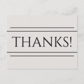 Classique, élégant "MERCI !" Carte postale (Devant)