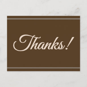 Classique et sophistiqué "Merci !" Carte postale