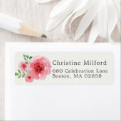 Classique Étiquette Adresse de Retour Florale Rose (En situation)