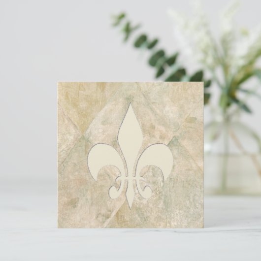 Classique Fleur De Lis Invitations De Mariage (Debout devant)