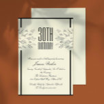 Classique Floral Beige Adulte Invitation Anniversa<br><div class="desc">Invitation classique à 30ème anniversaire fleurie beige. Personnalisez facilement en ajoutant les détails de votre fête. Photo de pikisuperstarsur Freepik</div>