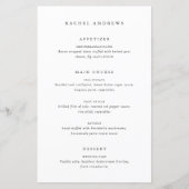 Classique Formel Invité Nom Menu Mariage Sans Temp (Devant)