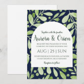 classique formel sauge vert invitation mariage (Devant / Derrière)