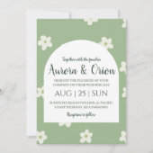 classique formel sauge vert invitation mariage (Devant)