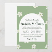 classique formel sauge vert invitation mariage (Devant / Derrière)
