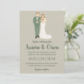 classique formel sauge vert invitation mariage (Debout devant)