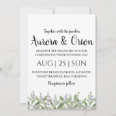 classique formel sauge vert invitation mariage (Devant)