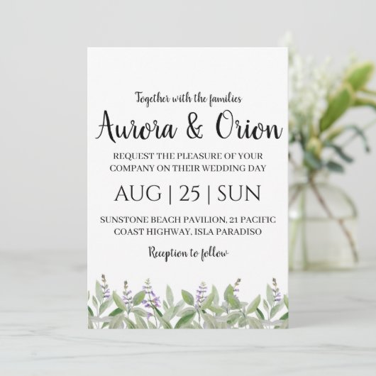 classique formel sauge vert invitation mariage (Debout devant)