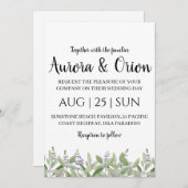 classique formel sauge vert invitation mariage (Devant / Derrière)