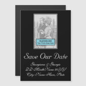 Classique, Glamour "SAVE NOTRE DATE !" Carte magné (Devant / Derrière)