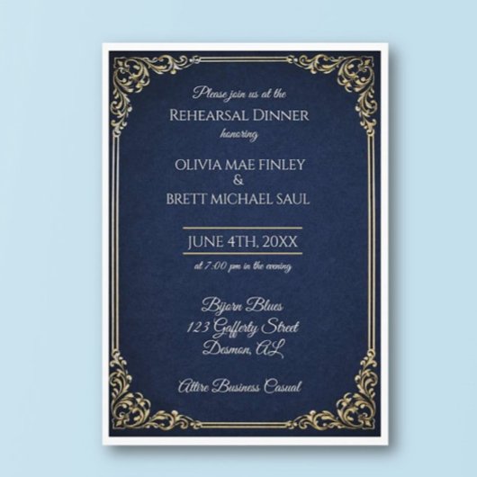 Classique ! Invitation à un dîner de répétition si