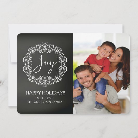 Classique Joie Noël Carte photo de vacances (Devant)