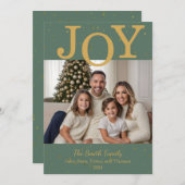 Classique "Joy" Noël Carte photo de vacances (Devant / Derrière)