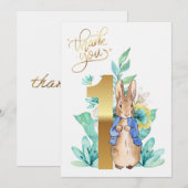 Classique lapin Premier anniversaire Merci (Devant / Derrière)