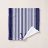 Classique Luxe Bleu Marine Nautical (Gant de toilette)