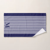Classique Luxe Bleu Marine Nautical (Serviette à main)
