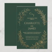 Classique Luxe | Élégante invitation de mariage ve (Devant / Derrière)