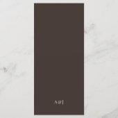 Classique Luxe | Menu de mariage Espresso Brun (Dos)