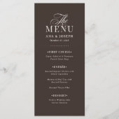 Classique Luxe | Menu de mariage Espresso Brun (Devant)