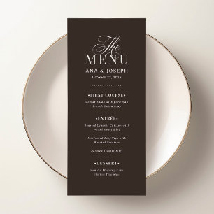 Classique Luxe Menu de mariage Espresso Brun