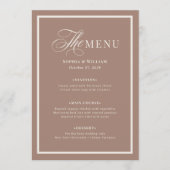 Classique Luxe | Menu Mariage Neutre Bordure Taupe (Devant)