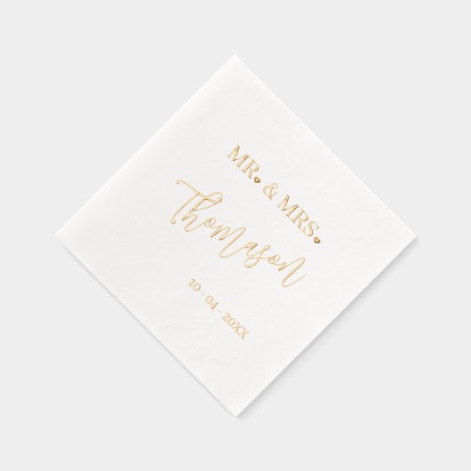 Classique M. et Mme Mariage Jour Date Rose Or (Droite)