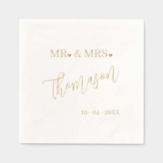 Classique M. et Mme Mariage Jour Date Rose Or (Recto)