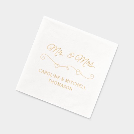 Classique M. et Mme Mariage Jour Date Rose Or (Gauche)