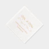 Classique M. et Mme Mariage Jour Date Rose Or (Droite)