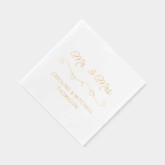 Classique M. et Mme Mariage Jour Date Rose Or (Droite)