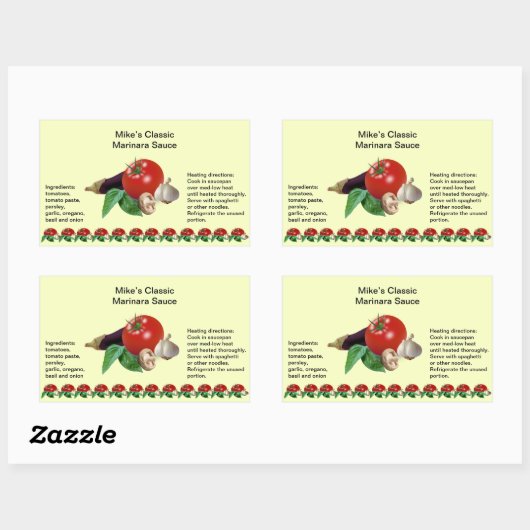 Classique Marinara Sauce Rectangle Étiquettes jarr (Feuille)