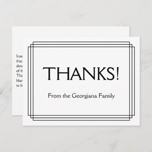 Classique "MERCI !" Carte postale (Devant / Derrière)