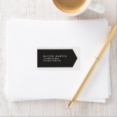 Classique moderne Étiquette de adresse foncé et gr (En situation)