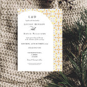 Classique moderne Jaune & Gris Faire-part de maria