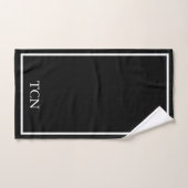 Classique Monogrammé Bordure Noir et Blanc (Serviette à main)