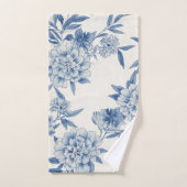 Classique motif toile fleurie bleu eau-forte sur f (Serviette à main)