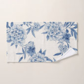 Classique motif toile fleurie bleu eau-forte sur f (Serviette à main)