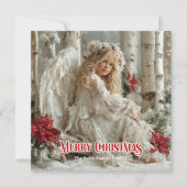 Classique Noël numérique ange rustique carte de vœ (Devant)
