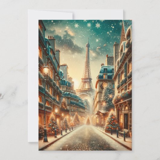 Classique Noël parisien - Carte de vœux (Devant)