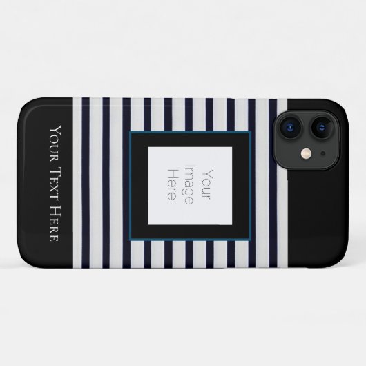 classique noir blanc rayé iPhone / coque ipad (Dos (Horizontal))