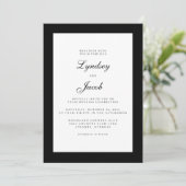 Classique Noir et Blanc Élégant Mariage Invitation (Debout devant)