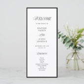Classique Noir et Blanc Élégant Mariage Programmes (Debout devant)
