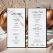 Classique Noir et Blanc Élégant Mariage Programmes