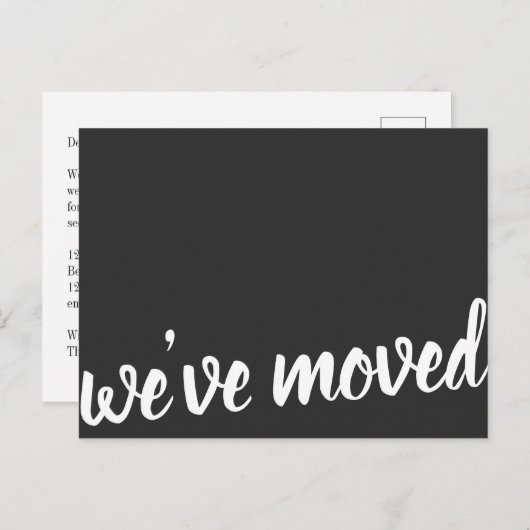 Classique Nous avons déplacé le Faire-part de dépl (Devant / Derrière)