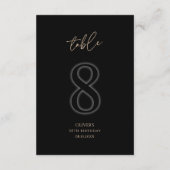 Classique Or Noir Numéro de Table pour 30e Anniver (Dos)