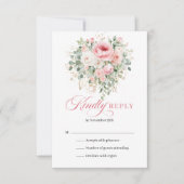 Classique réponse de mariage florale or rose bohèm (Devant)