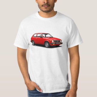 Classique rouge 1979 civique sur le T-shirt blanc