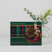 Classique Rouge Vert Plaid Vacances Bulle Photo (Debout devant)